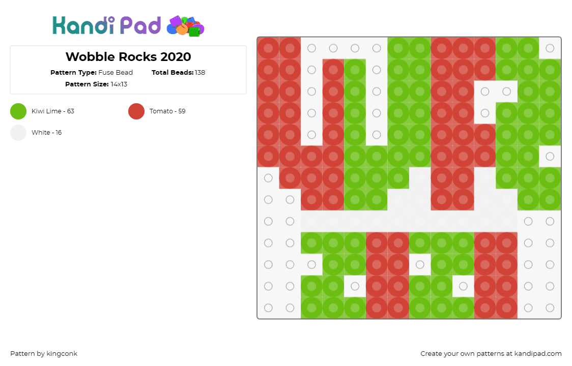 Wobble Rocks 2020 - Fuse Bead Pattern by kingconk on Kandi Pad - 