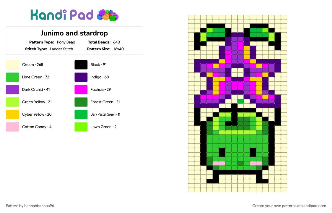 Junimo and stardrop - Pony Bead Pattern by hannahbanana96 on Kandi Pad - yellow