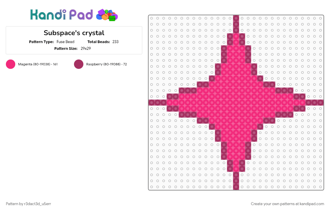 Subspace\'s crystal - Fuse Bead Pattern by r3dact3d_u5err on Kandi Pad - character, charm, crystal, keychain, phighting, subspace, subspace phighting, subspace tripmine