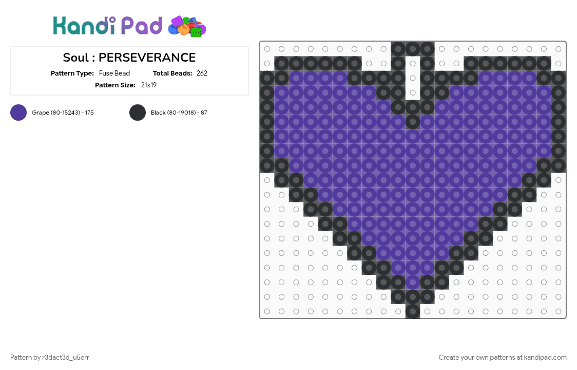 Soul : PERSEVERANCE - Fuse Bead Pattern by r3dact3d_u5err on Kandi Pad - 