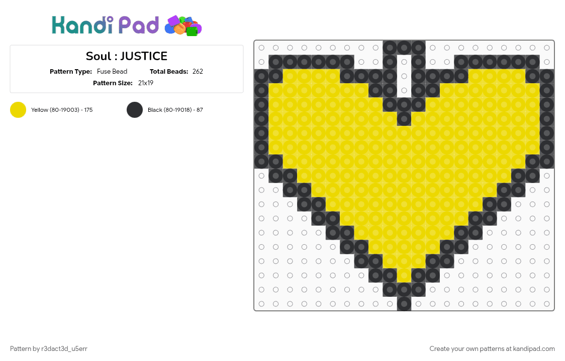 Soul : JUSTICE - Fuse Bead Pattern by r3dact3d_u5err on Kandi Pad - 