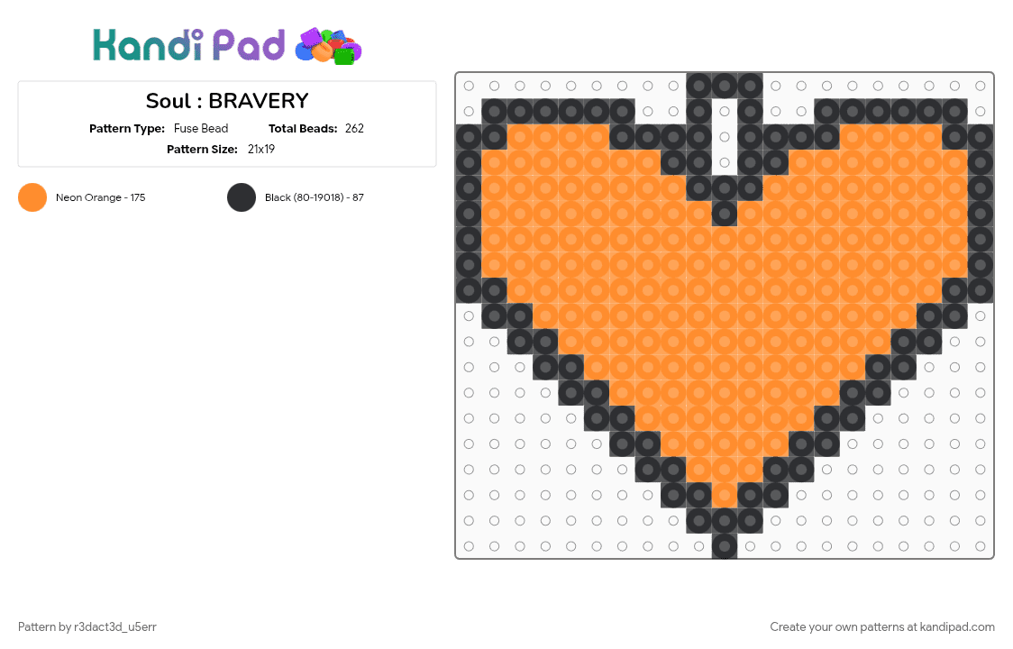 Soul : BRAVERY - Fuse Bead Pattern by r3dact3d_u5err on Kandi Pad - 