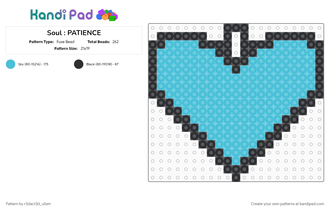 Soul : PATIENCE - Fuse Bead Pattern by r3dact3d_u5err on Kandi Pad - 