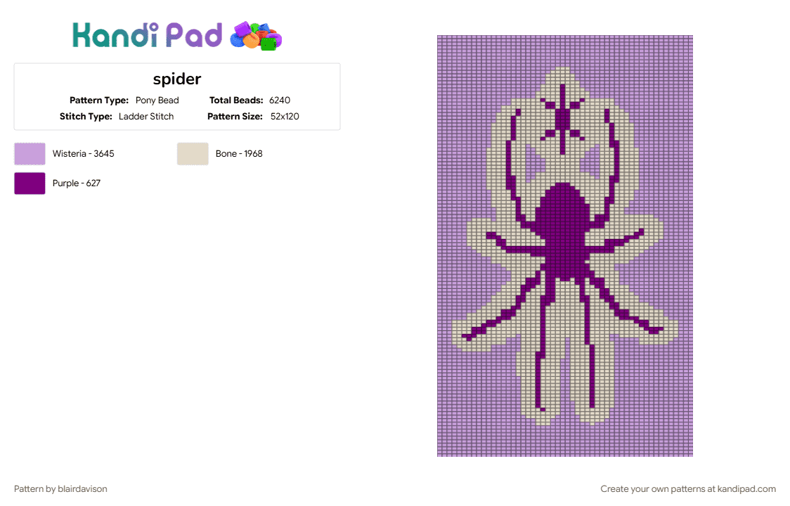 spider - Pony Bead Pattern by blairdavison on Kandi Pad - beige, pink