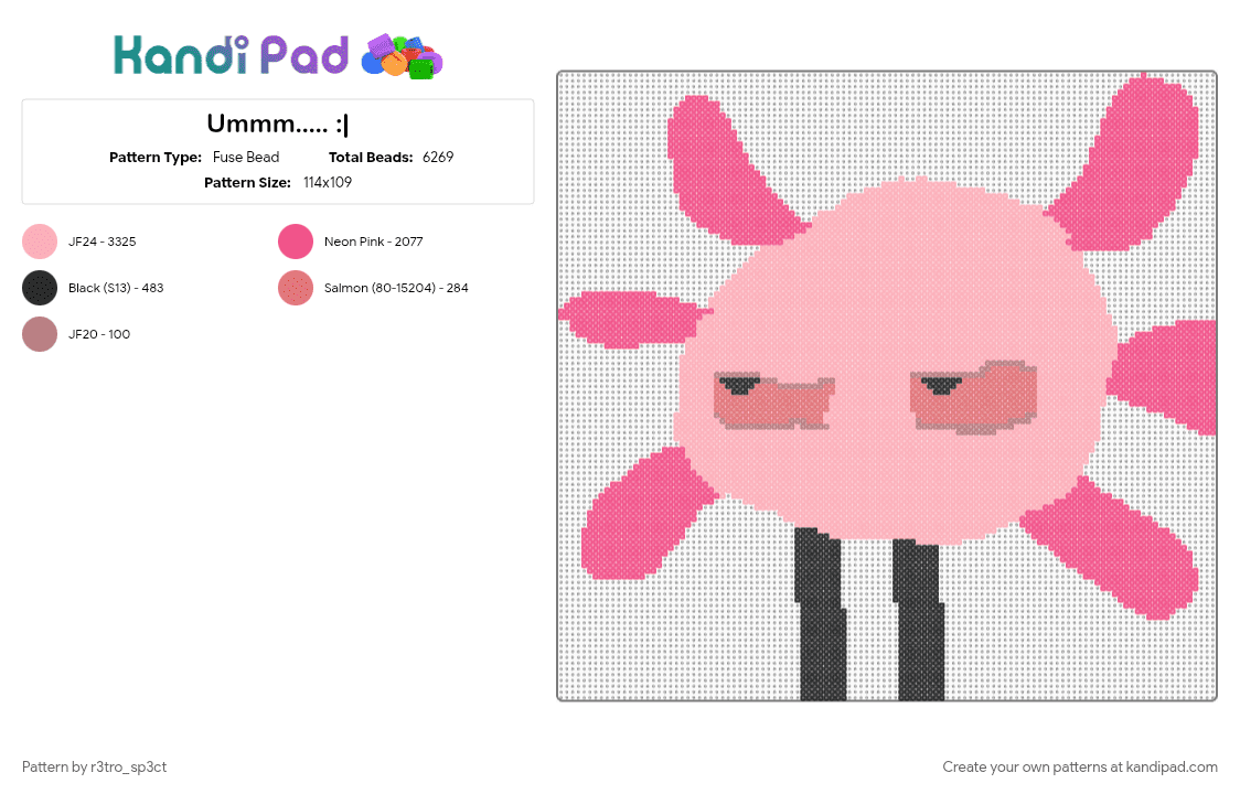 Ummm..... :| - Fuse Bead Pattern by r3tro_sp3ct on Kandi Pad - 13 and up, game, high, kinito pet