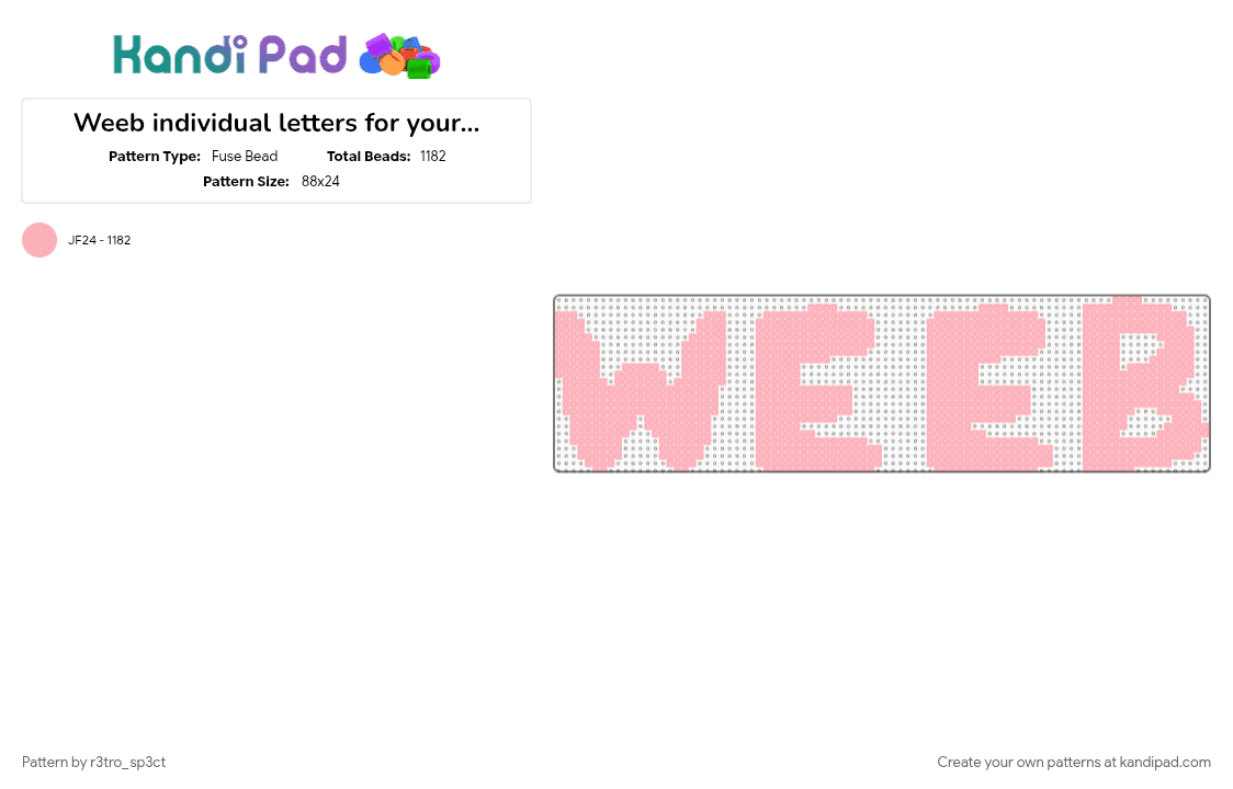 Weeb individual letters for your cpu setup!! - Fuse Bead Pattern by r3tro_sp3ct on Kandi Pad - cpu setup, decoration, lettering, perler bead, text