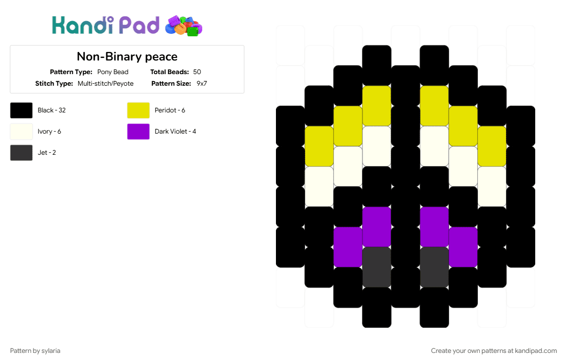 Non-Binary peace - Pony Bead Pattern by sylaria on Kandi Pad - 