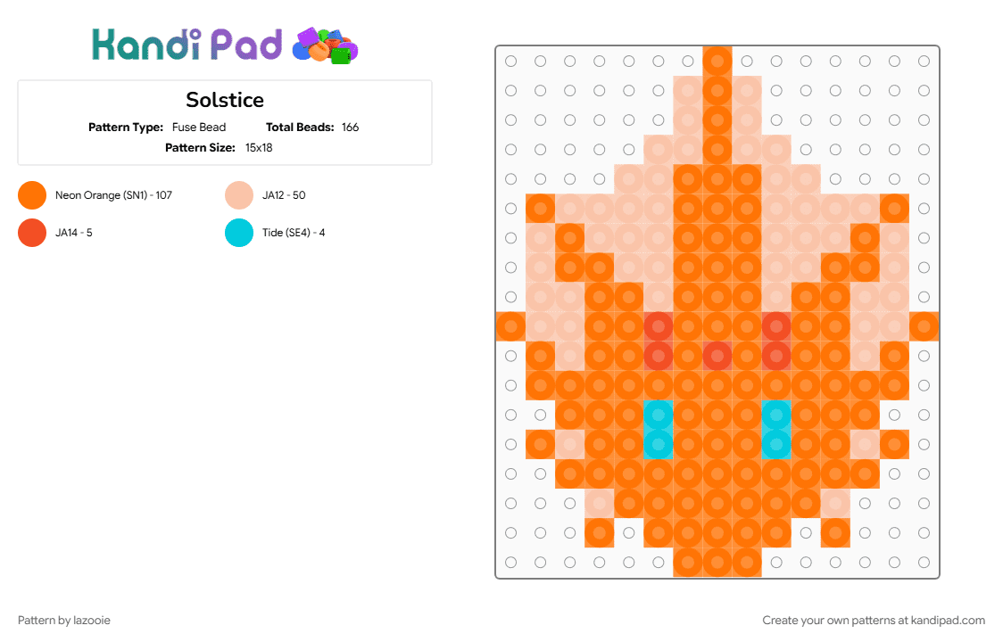 Solstice - Fuse Bead Pattern by lazooie on Kandi Pad - beige, orange