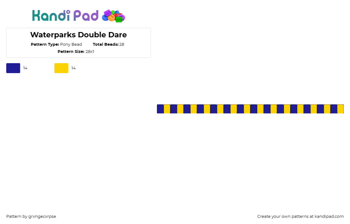 Waterparks Double Dare - Pony Bead Pattern by grxngecxrpse on Kandi Pad - waterparks,album,music,band,singles