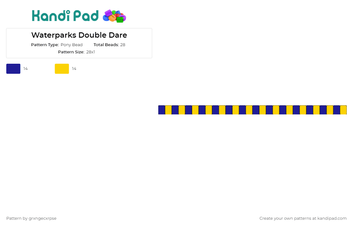 Waterparks Double Dare - Pony Bead Pattern by grxngecxrpse on Kandi Pad - waterparks,album,music,band,singles