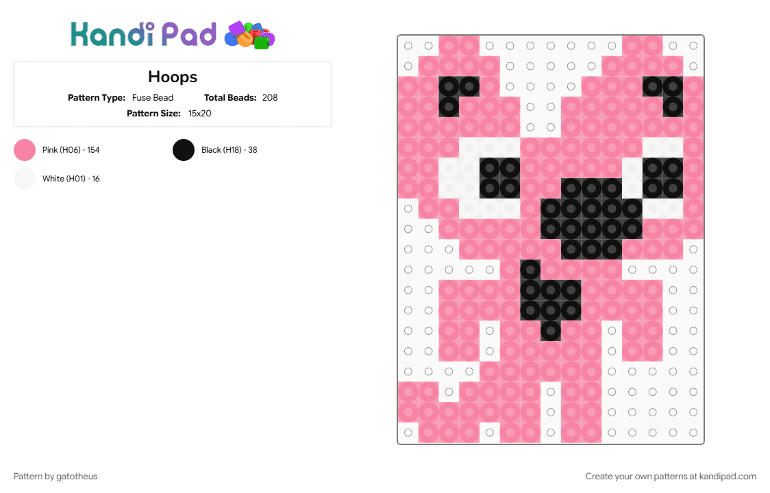 Hoops - Fuse Bead Pattern by gatotheus on Kandi Pad - hoopsandyoyo, pink