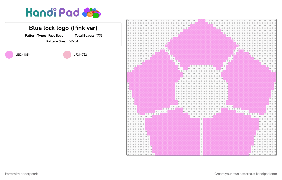 Blue lock logo (Pink ver) Fuse Bead Pattern - Kandi Pad | Kandi ...