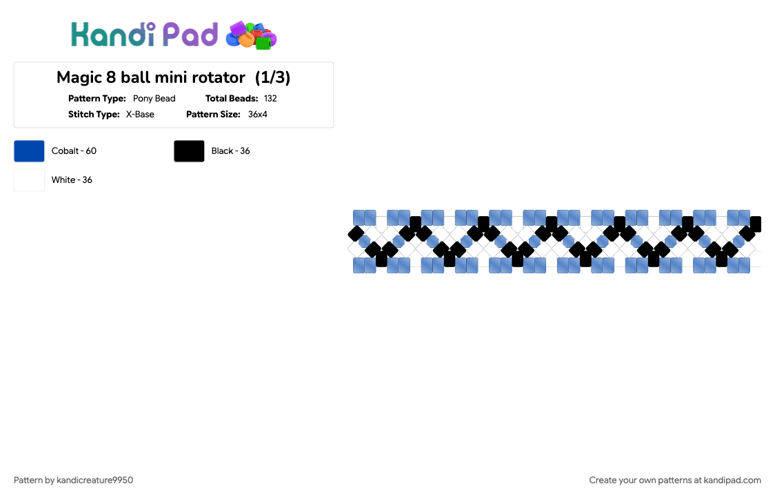 Magic 8 ball mini rotator (1/3) Pony Bead Pattern - Kandi Pad | Kandi ...
