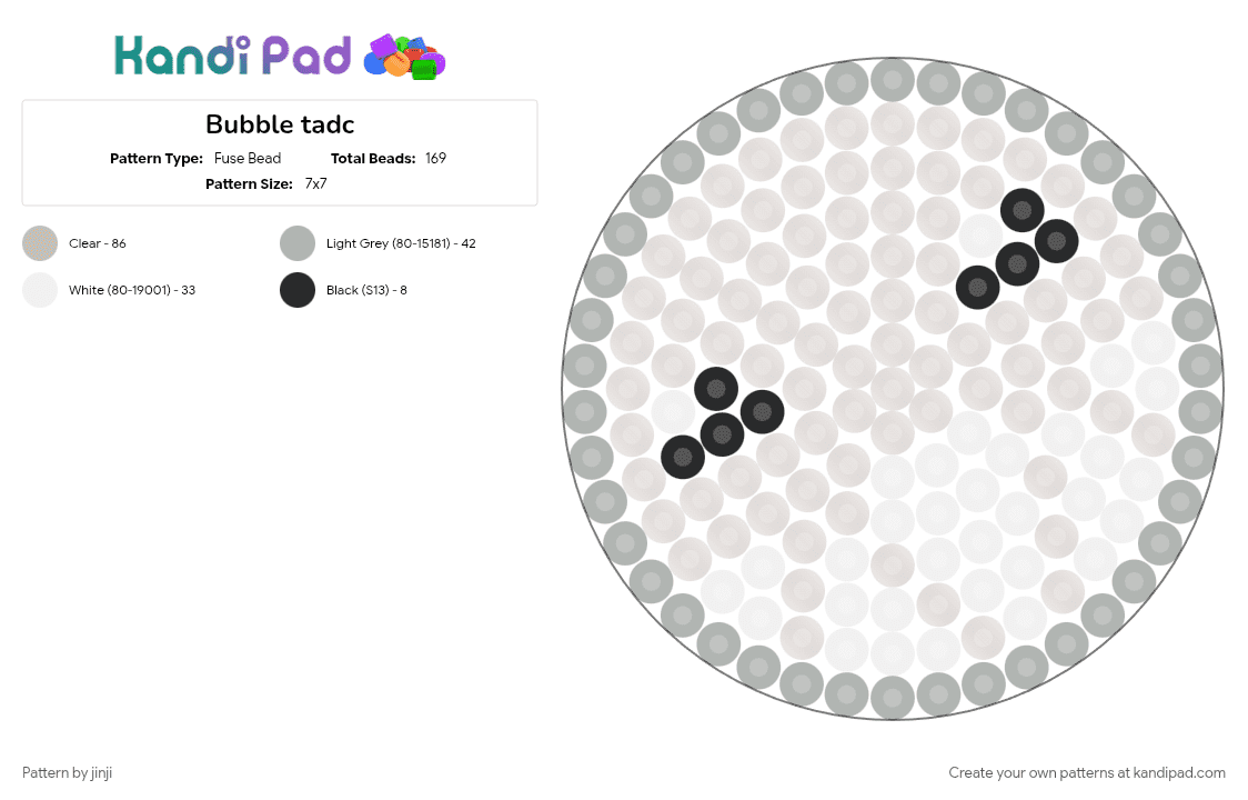 Bubble tadc - Fuse Bead Pattern by jinji on Kandi Pad - beige, tadc