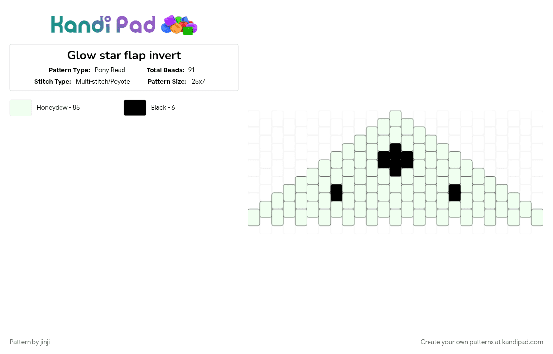 Glow star flap invert - Pony Bead Pattern by jinji on Kandi Pad - 