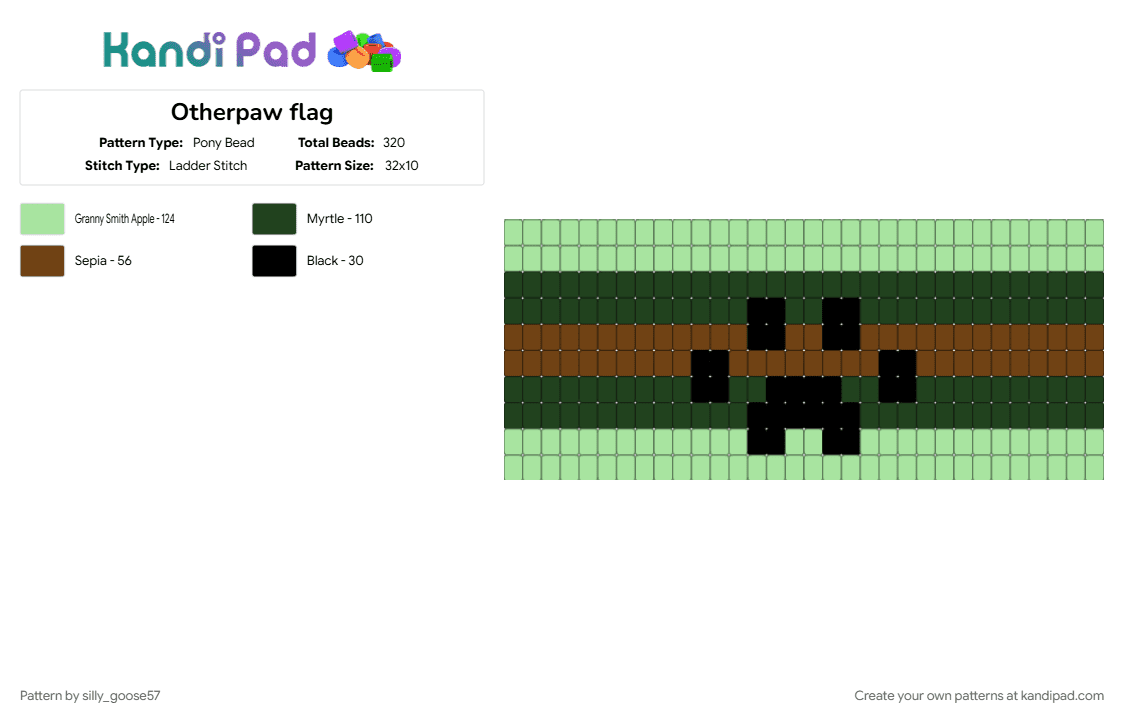 Otherpaw flag - Pony Bead Pattern by silly_goose57 on Kandi Pad - 
