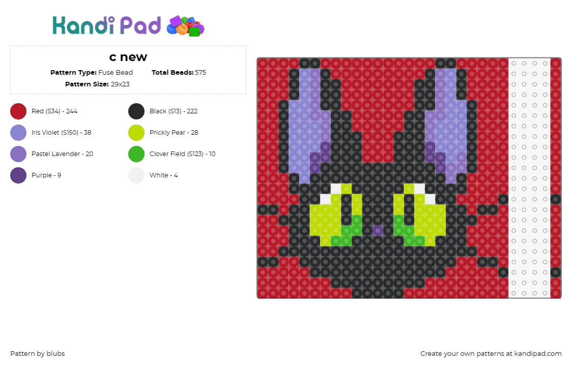 c new - Fuse Bead Pattern by blubs on Kandi Pad - jiji,cat,kikis delivery service,animal,eyes,ghibli,anime,movie,black,red,green