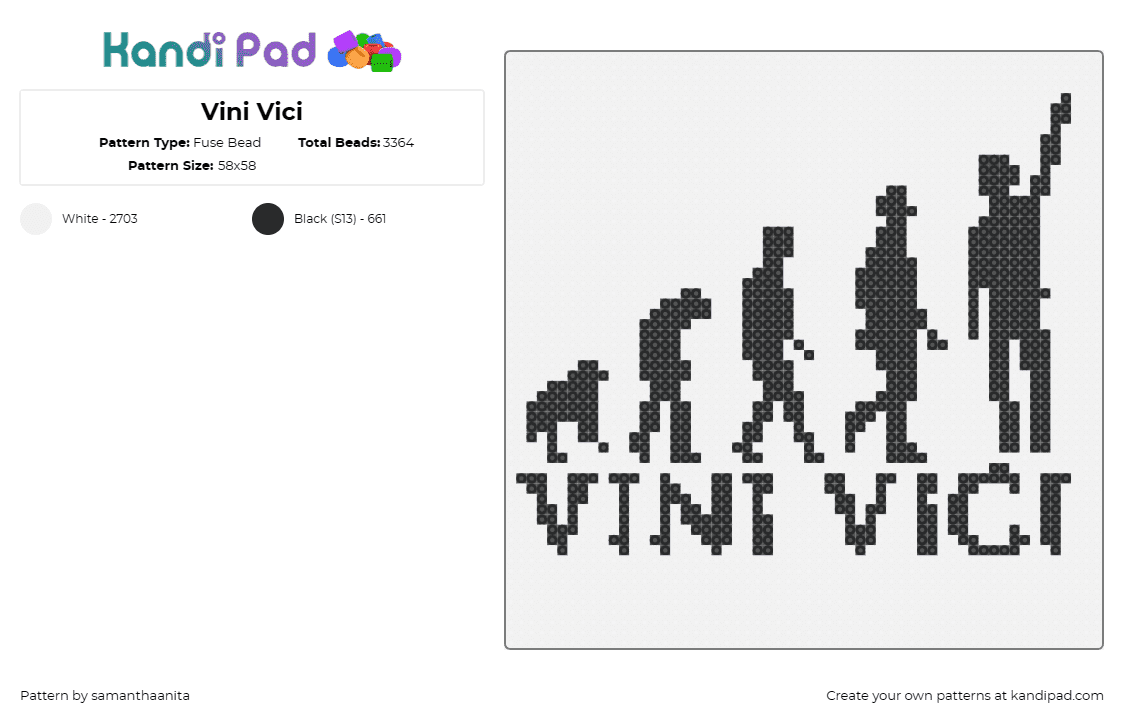 Vini Vici - Fuse Bead Pattern by samanthaanita on Kandi Pad - vini vici,evolution,album,dj,music,edm,simple,silhouette,black,white