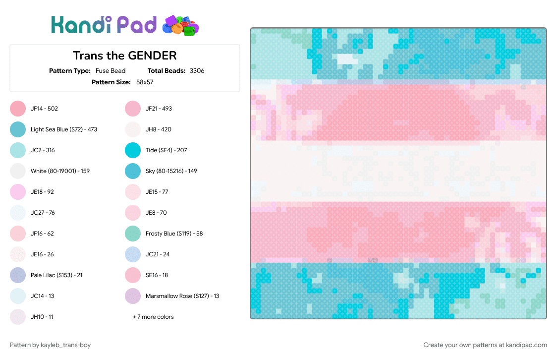 Trans the GENDER - Fuse Bead Pattern by kayleb_trans-boy on Kandi Pad - 