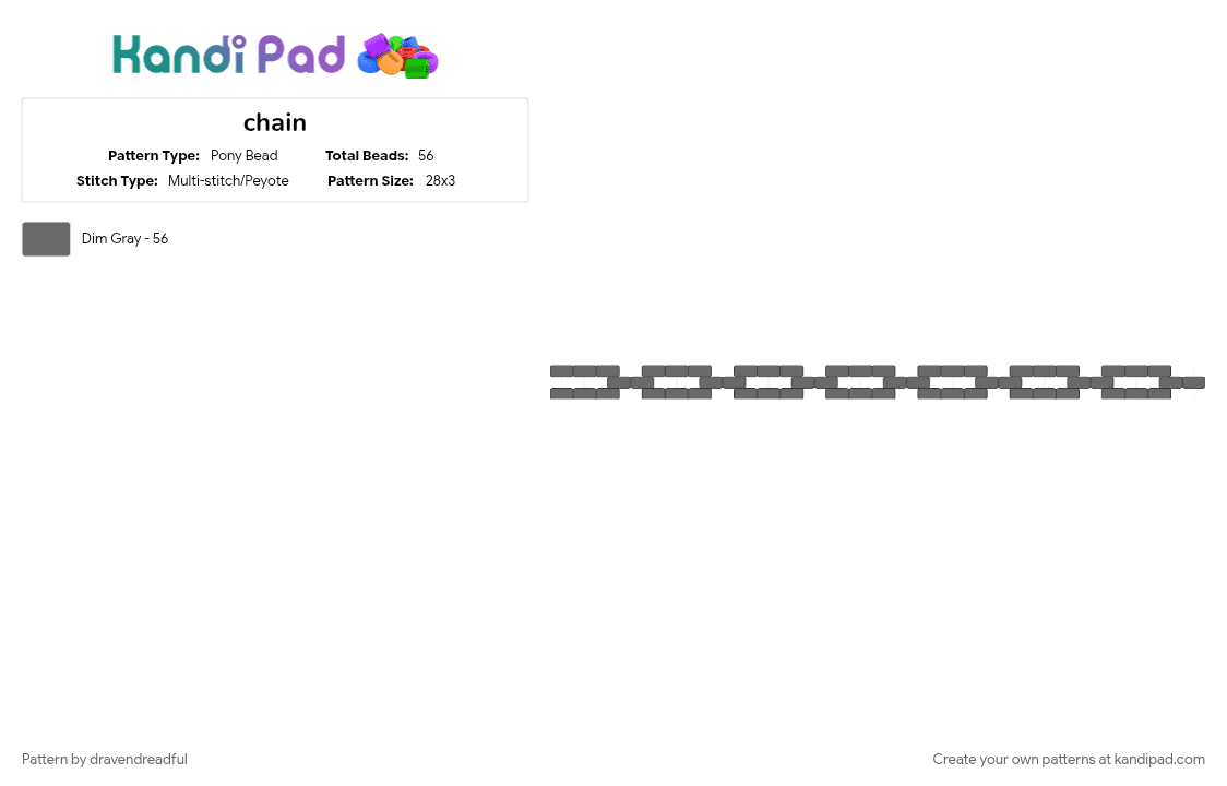 chain - Pony Bead Pattern by dravendreadful on Kandi Pad - 