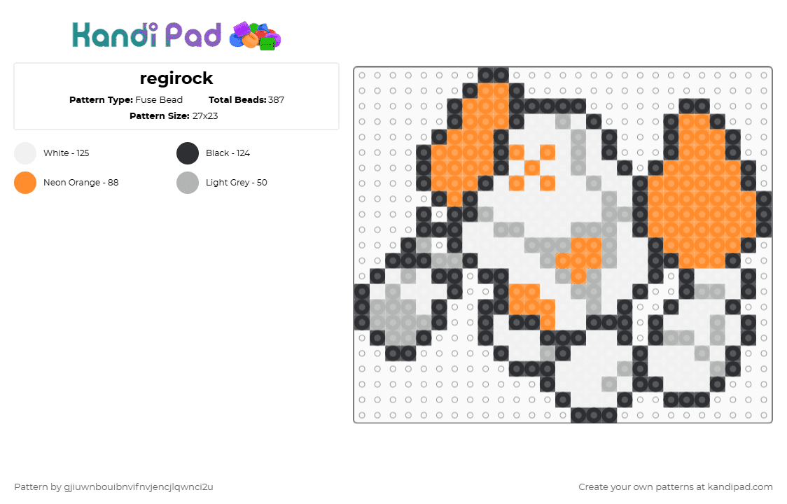 Regirock Pattern Regirock Fuse Bead Pattern - Kandi Pad | Kandi Patterns, Fuse Bead ...