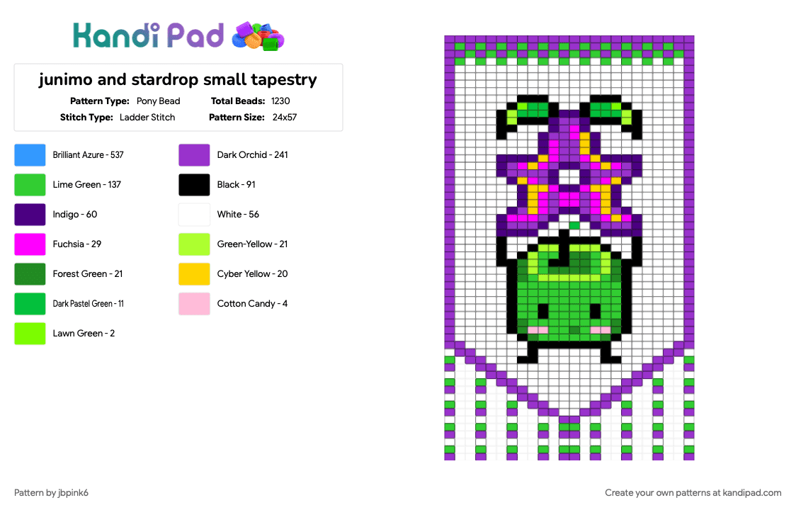 junimo and stardrop small tapestry - Pony Bead Pattern by jbpink6 on Kandi Pad - 