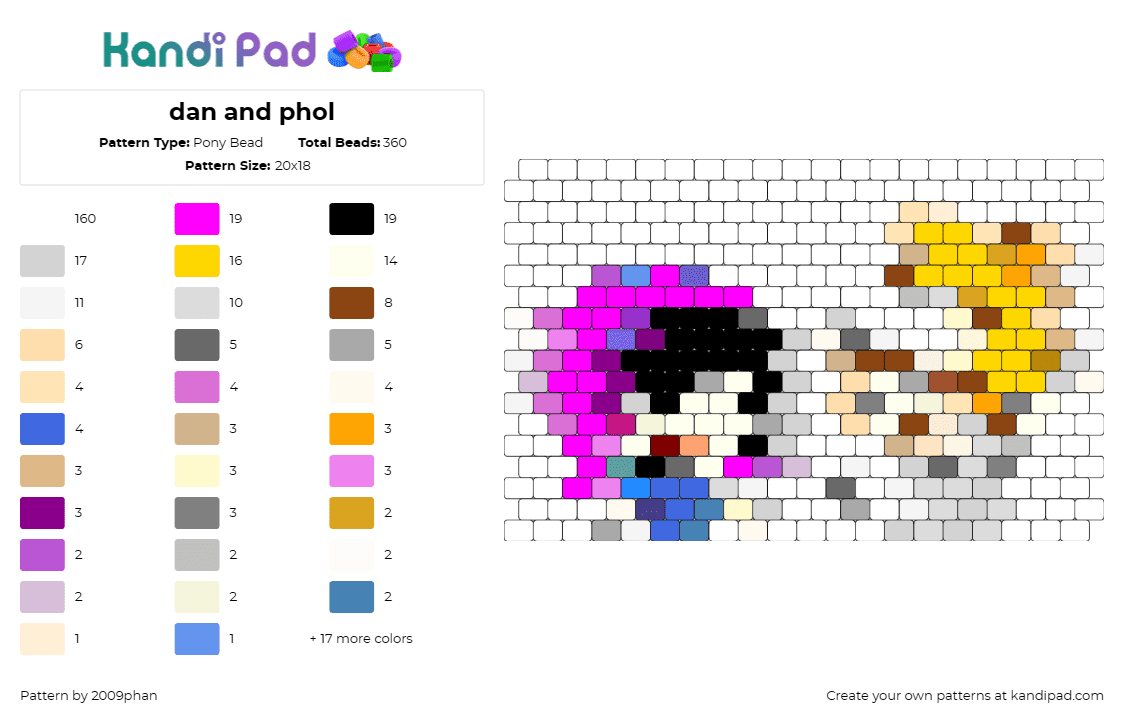 dan and phol - Pony Bead Pattern by 2009phan on Kandi Pad - dan and phil,band