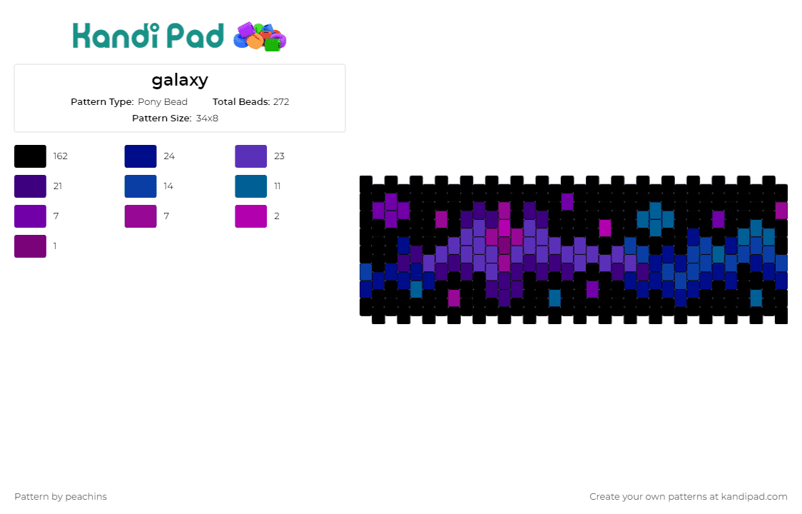 galaxy - Pony Bead Pattern by peachins on Kandi Pad - galaxy,outer space,stars,planets,dark