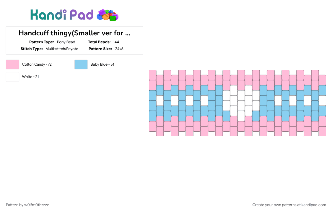 Handcuff thingy(Smaller ver for mah wrist) - Pony Bead Pattern by w0lfm0thzzzz on Kandi Pad - 