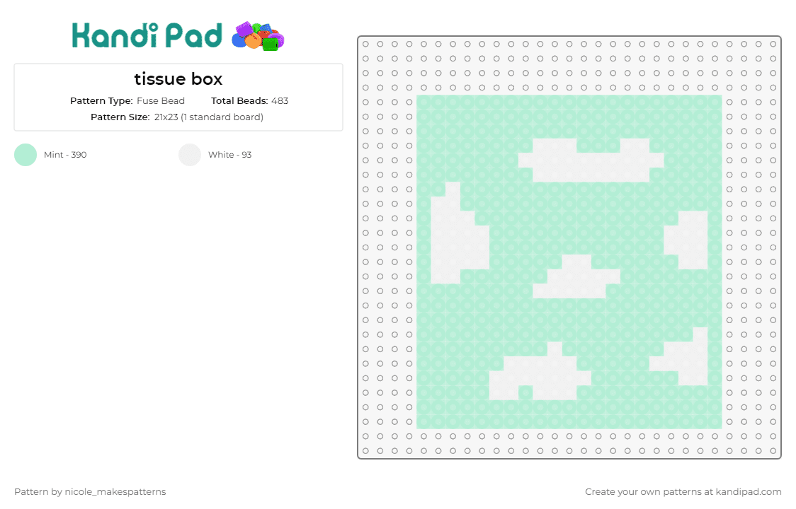 tissue box - Fuse Bead Pattern by nicole_makespatterns on Kandi Pad - sky,clouds,panel,tissue box