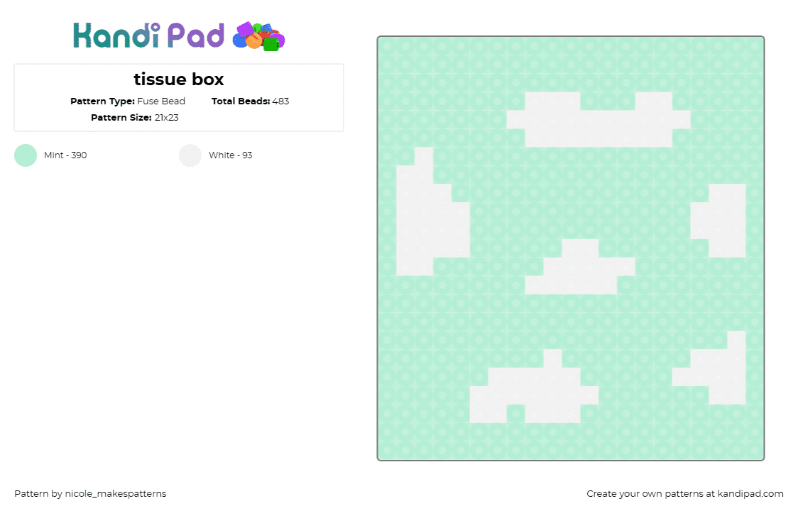tissue box - Fuse Bead Pattern by nicole_makespatterns on Kandi Pad - sky,clouds,panel,tissue box