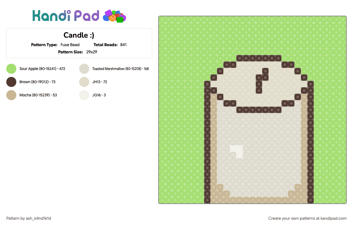 Candle :) - Fuse Bead Pattern by ash_k4nd1k1d on Kandi Pad - candle, cotdcandles, fusebead