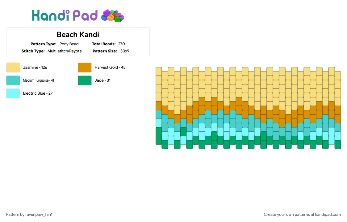 Beach Kandi - Pony Bead Pattern by ravenpaw_fan1 on Kandi Pad - 