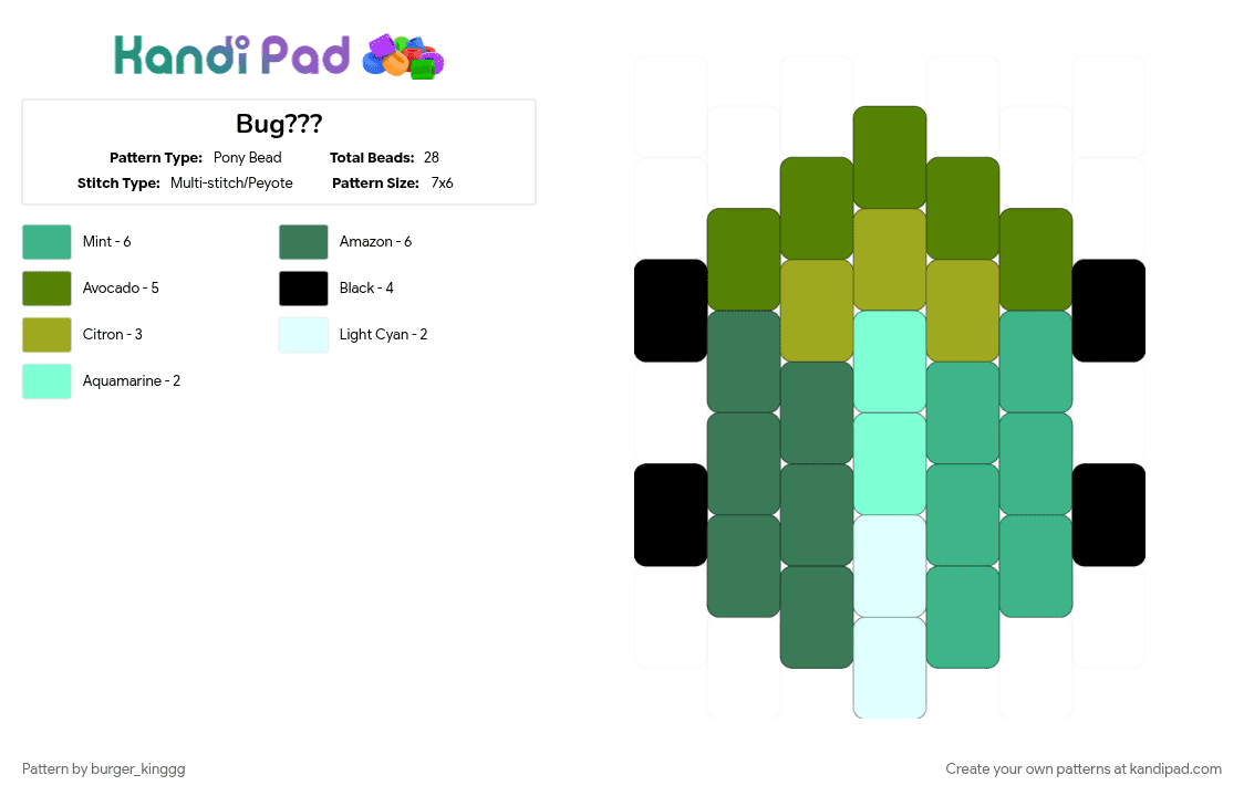 Bug??? - Pony Bead Pattern by burger_kinggg on Kandi Pad - bug, cotdbugs