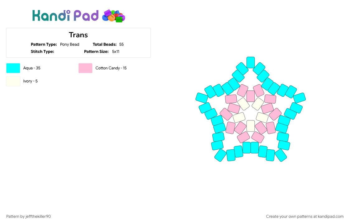 Trans - Pony Bead Pattern by jeffthekiller90 on Kandi Pad - 
