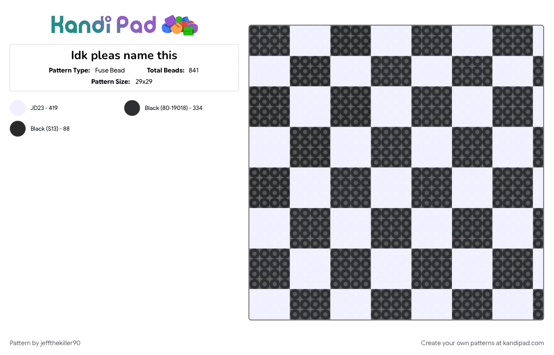 Idk pleas name this - Fuse Bead Pattern by jeffthekiller90 on Kandi Pad - 