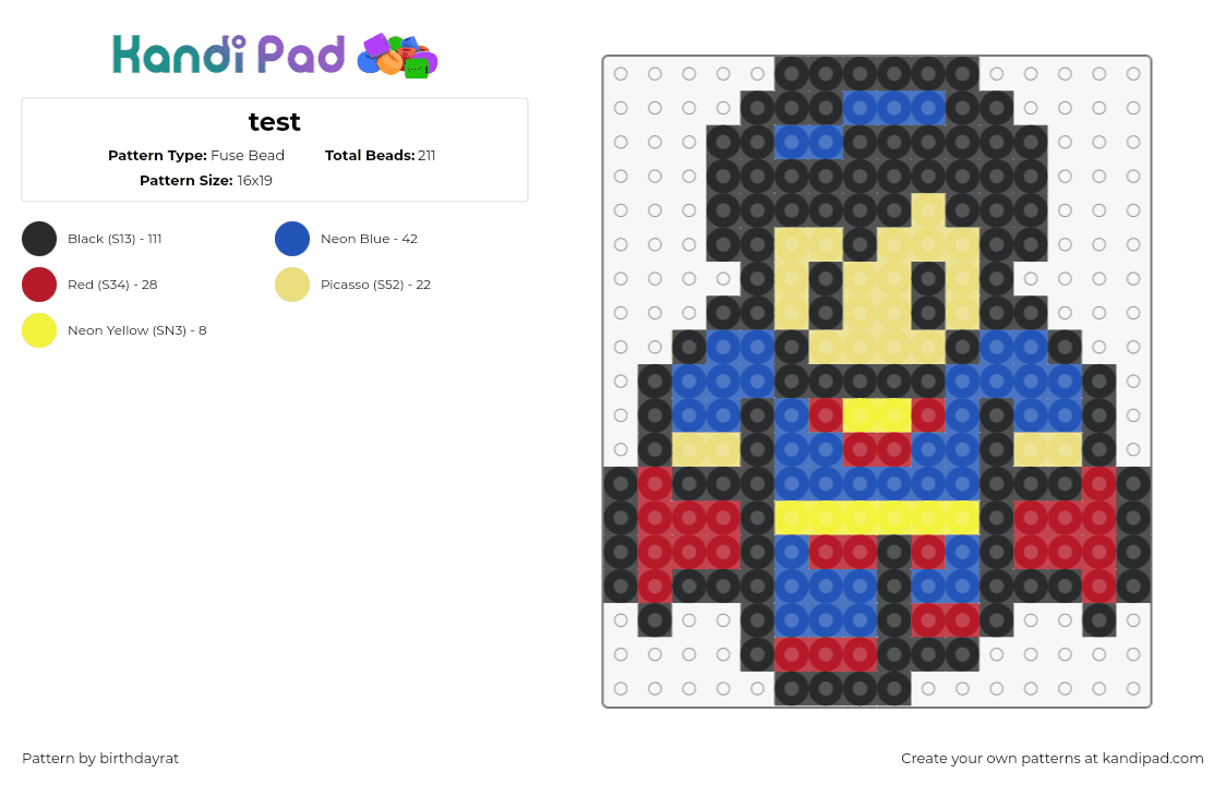 test - Fuse Bead Pattern by birthdayrat on Kandi Pad - superman,marvel,superhero,cape,chibi,comic,character,lego,blue,red,yellow