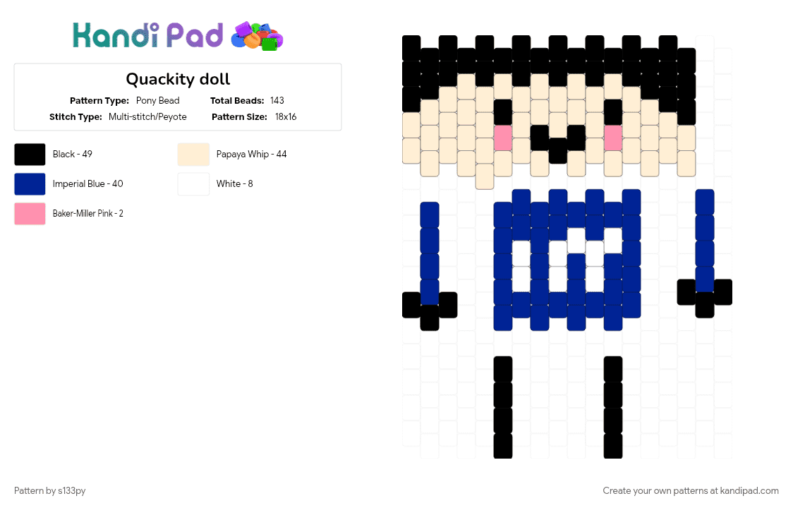Quackity doll - Pony Bead Pattern by s133py on Kandi Pad - beige, minecraft, purple, qsmp2, quackity