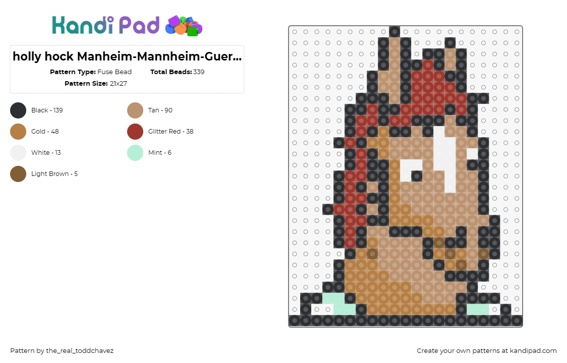 holly hock Manheim-Mannheim-Guerrero-Robinson-Zilberschlag-Hsung-Fonzerelli-McQuack - Fuse Bead Pattern by the_real_toddchavez on Kandi Pad - hollyhock,bojack horseman,character,animation,tv show,portrait,tan,brown