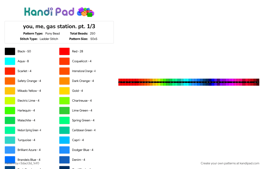 you, me, gas station. pt. 1/4 - Pony Bead Pattern by r3dact3d_1nf0 on Kandi Pad - colorful, fish, light blue, part 1, pink, polypons, red, silly, you know what that means fish, you me gas station, youtube