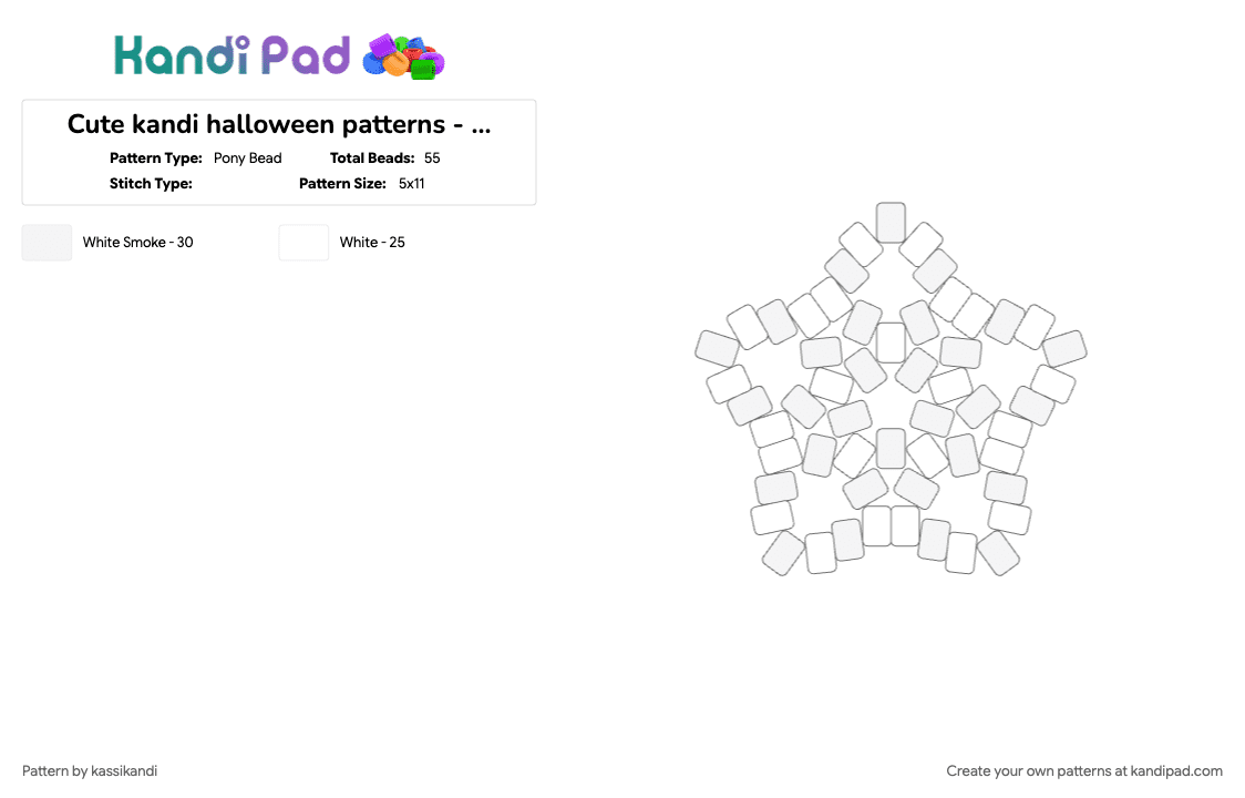 Cute kandi halloween patterns - Spider web - Pony Bead Pattern by kassikandi on Kandi Pad - halloween, spooky, white