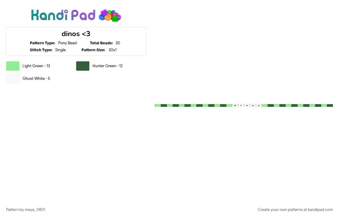dinos - Pony Bead Pattern by maya_0801 on Kandi Pad - cotddinosaurs, gray, teal