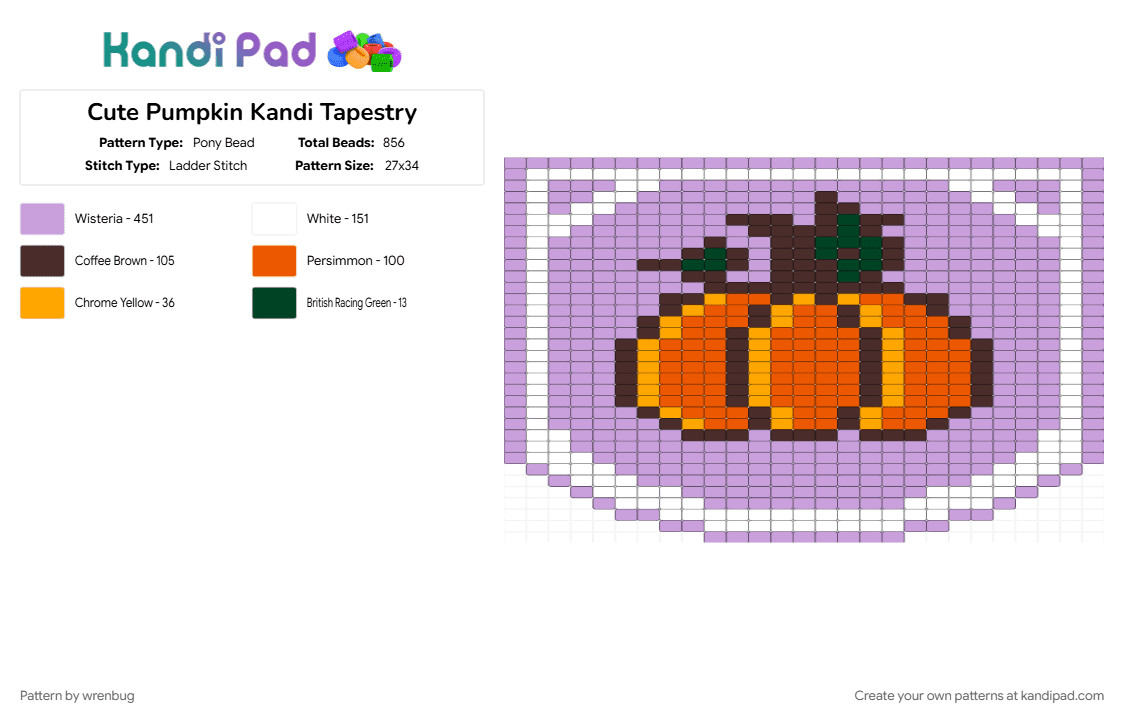 Cute Pumpkin Kandi Tapestry - Pony Bead Pattern by wrenbug on Kandi Pad - banner, cute, halloween, pink, pumpkin, spooky, tapestry