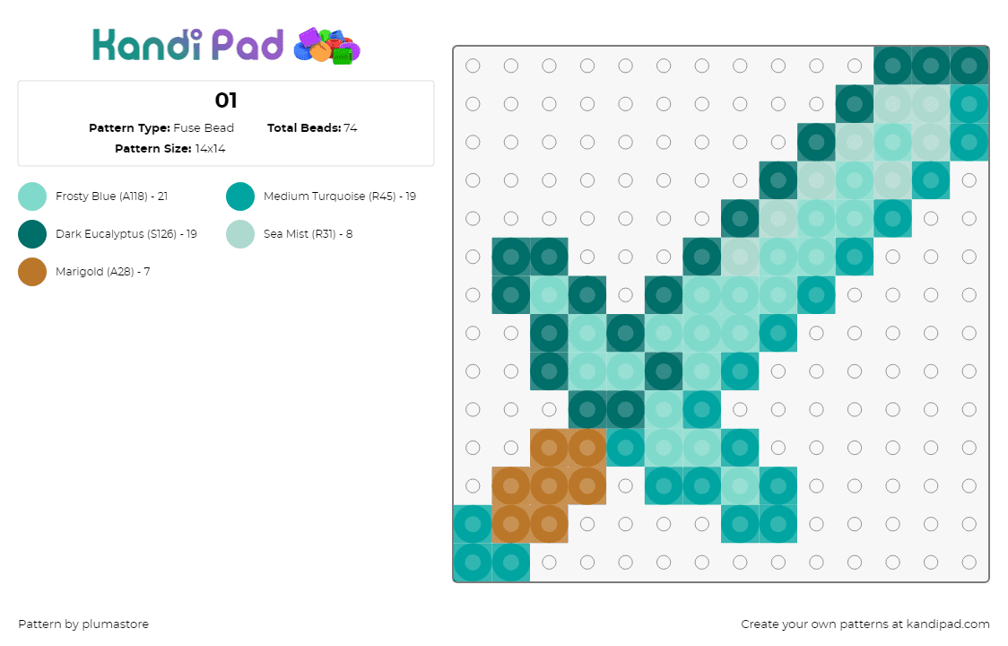01 - Fuse Bead Pattern by plumastore on Kandi Pad - sword,minecraft,weapon,video game,teal