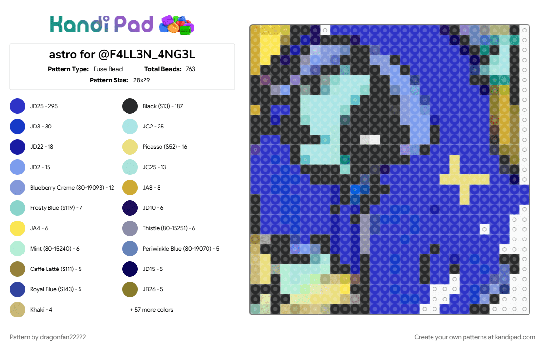 astro for @F4LL3N_4NG3L - Fuse Bead Pattern by dragonfan22222 on Kandi Pad - 