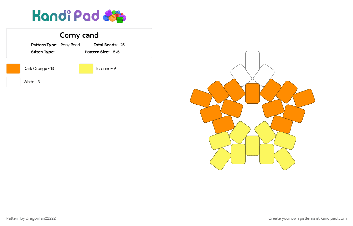 Corny cand - Pony Bead Pattern by dragonfan22222 on Kandi Pad - 