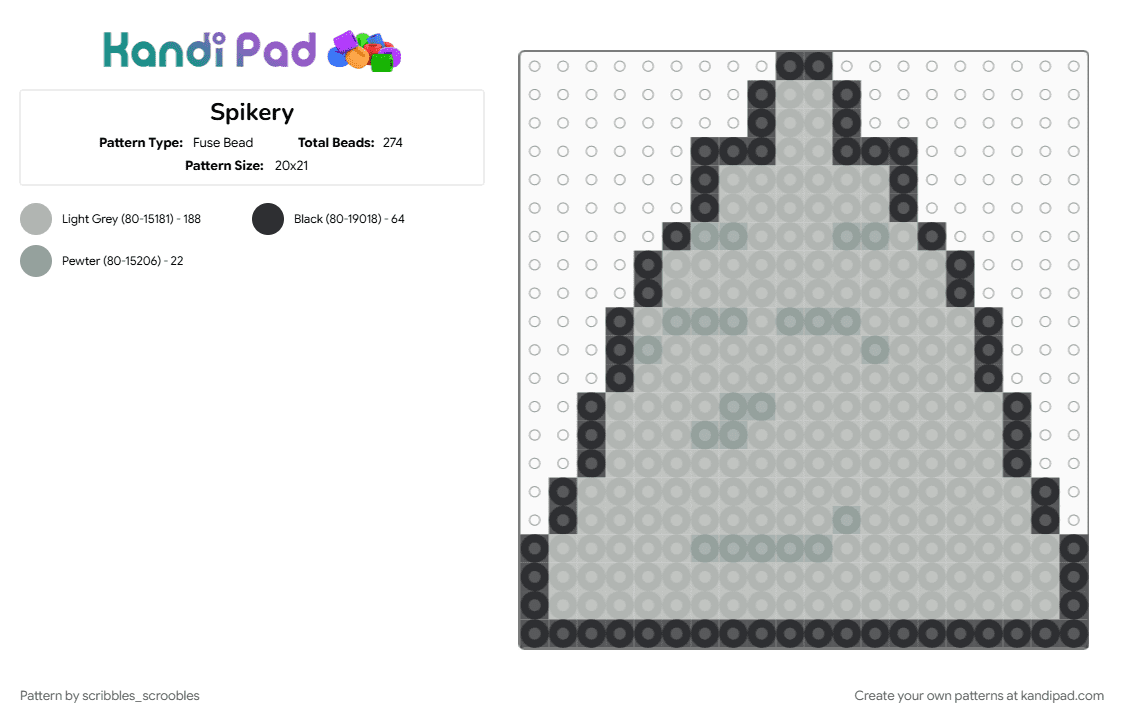 Spikery - Fuse Bead Pattern by scribbles_scroobles on Kandi Pad - beige, deltarune, flowery, gray, spike, yellow