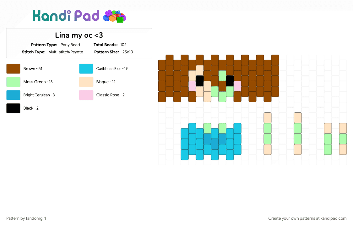 Lina my oc - Pony Bead Pattern by fandomgirl on Kandi Pad - 