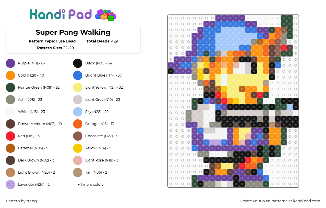 Super Pang Walking - Fuse Bead Pattern by tranq on Kandi Pad - 