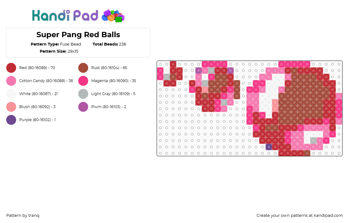 Super Pang Red Balls - Fuse Bead Pattern by tranq on Kandi Pad - 